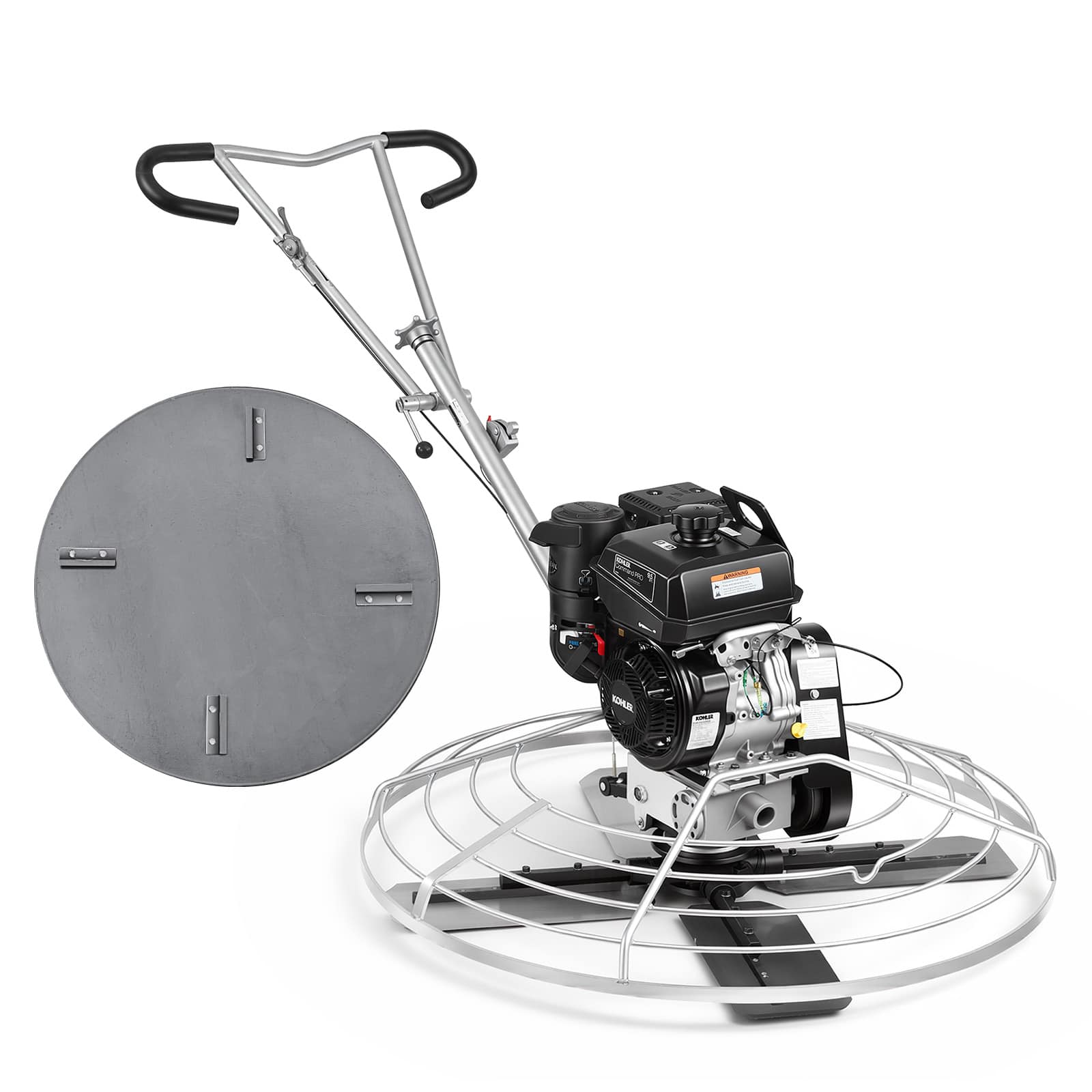 VEVOR - Power Trowel, 46 inch Concrete Finishing Machine with Float Pan, 9.5HP Kohler Engine, 4 Blades, Adjustable Pitch - Black;Silver price history on PriceWatchPro