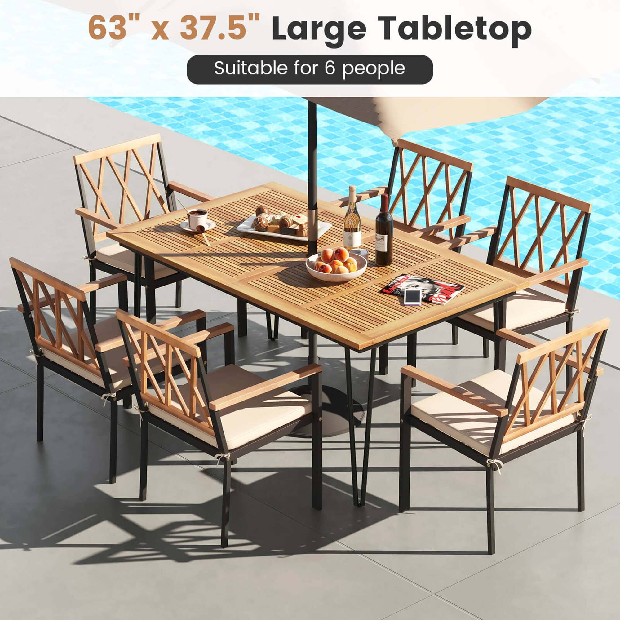63" x 37.5" Large Tabletop
Suitable for 6 people