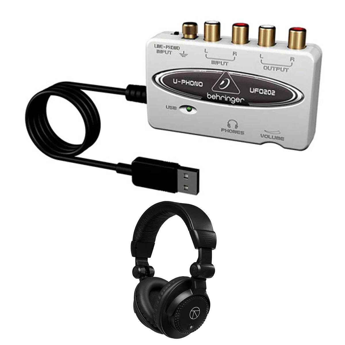 LINE-PHONO L INFUT R L R INPUT OUTPUT U-PHONO UFO202 behringer USU  
PHONES VOLUME
