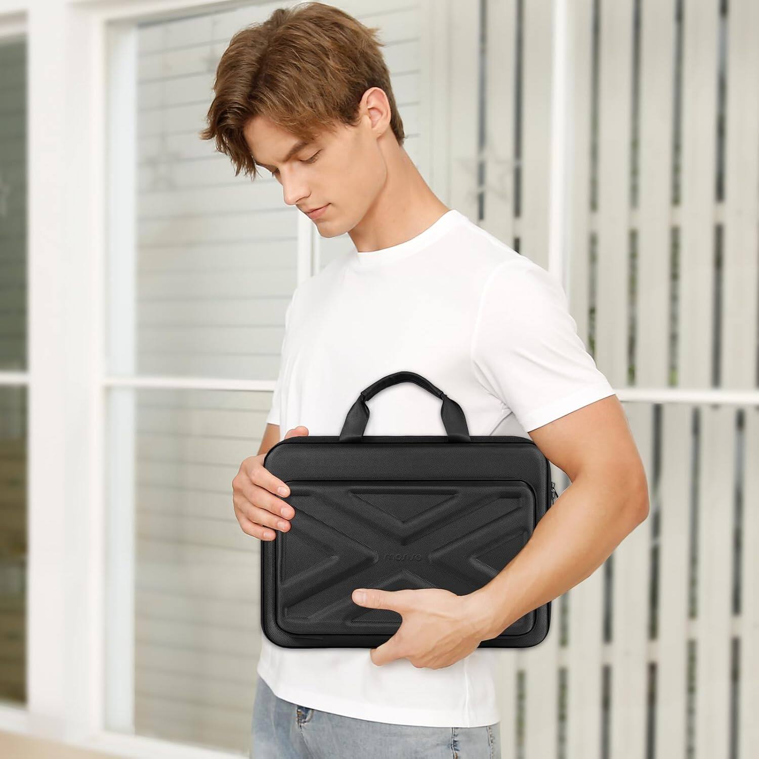 Alt View 2. mosiso - 17-17.3 inch Laptop Hard Case, Shockproof Waterproof Laptop Case Hard Shell Laptop Carrying Sleeve Computer Bag - Black.