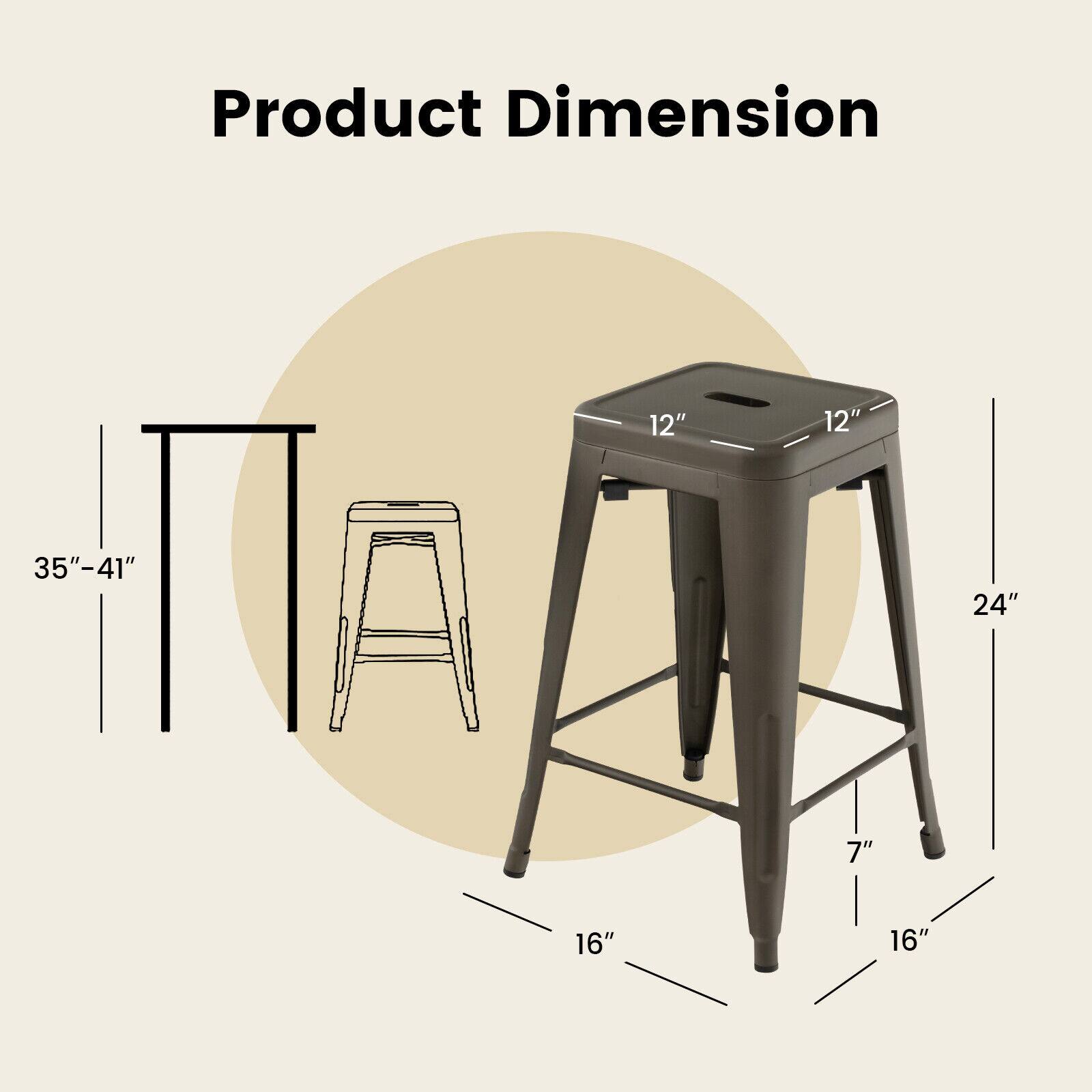 Product Dimension 12" 12" 35"-41" 24" 7" 16" 16"