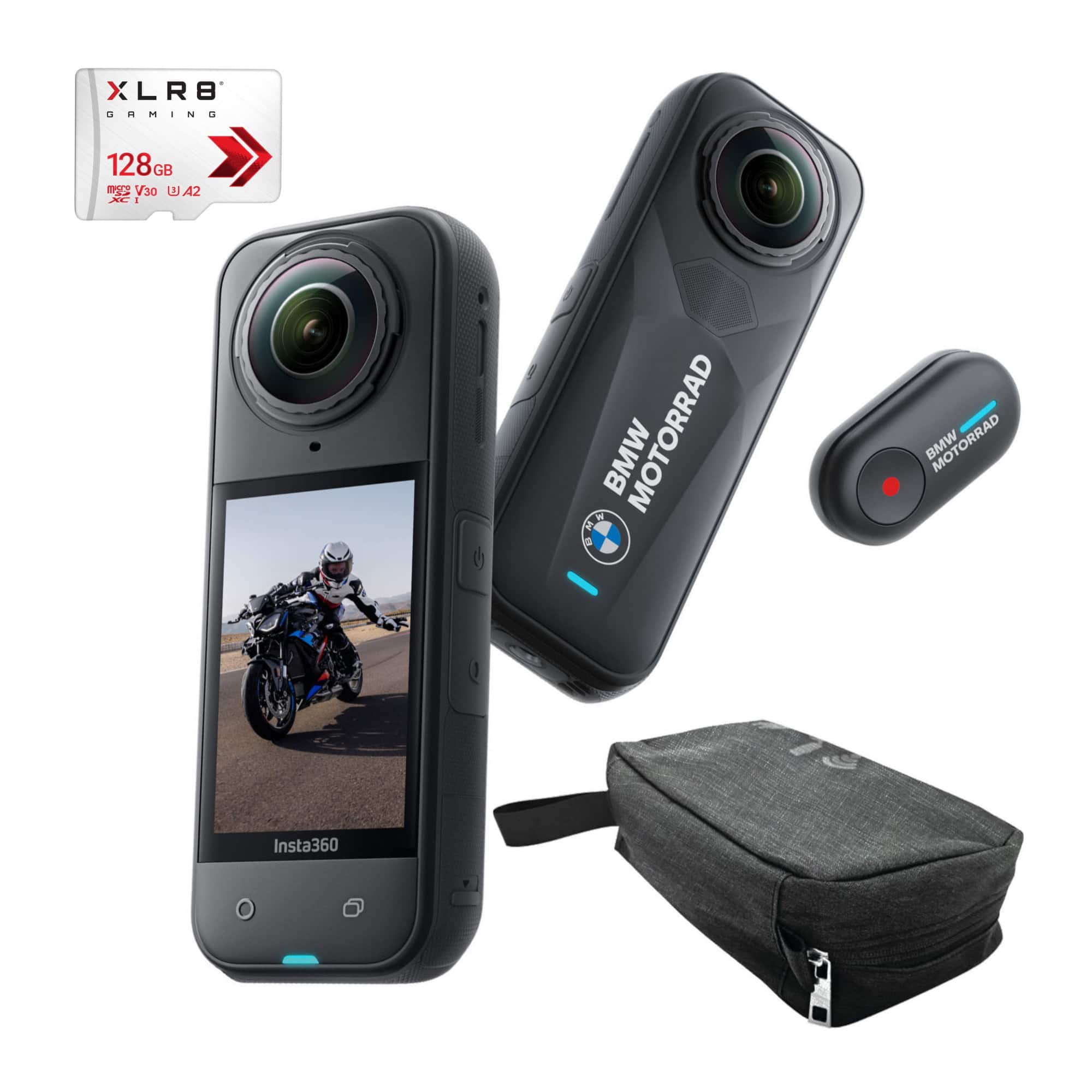 Insta360 - X5 360 8K Camera (BMW Motorrad) with 128GB Memory Card and Case Bundle