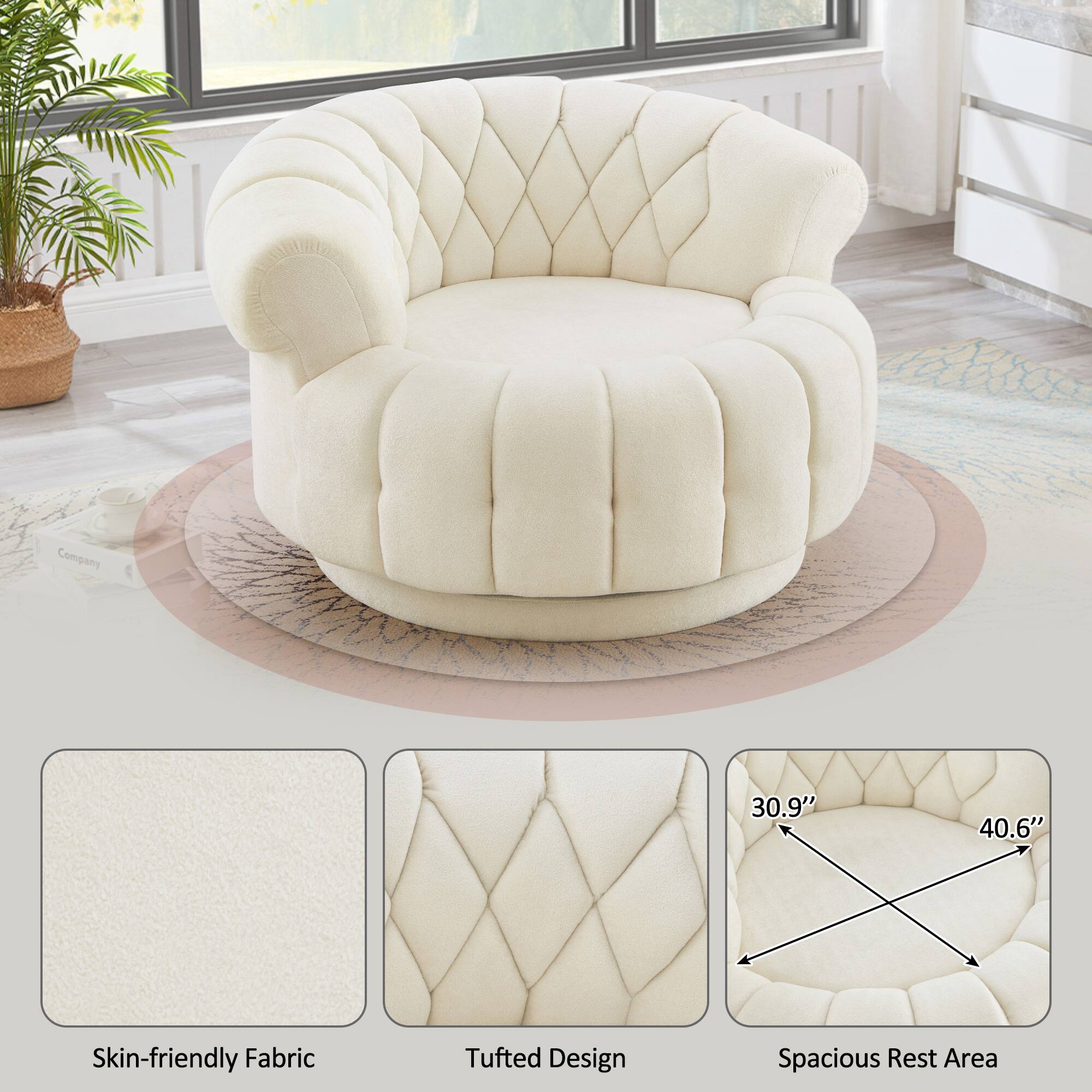 Company

30.9" 40.6" Skin-friendly Fabric Tufted Design Spacious Rest Area