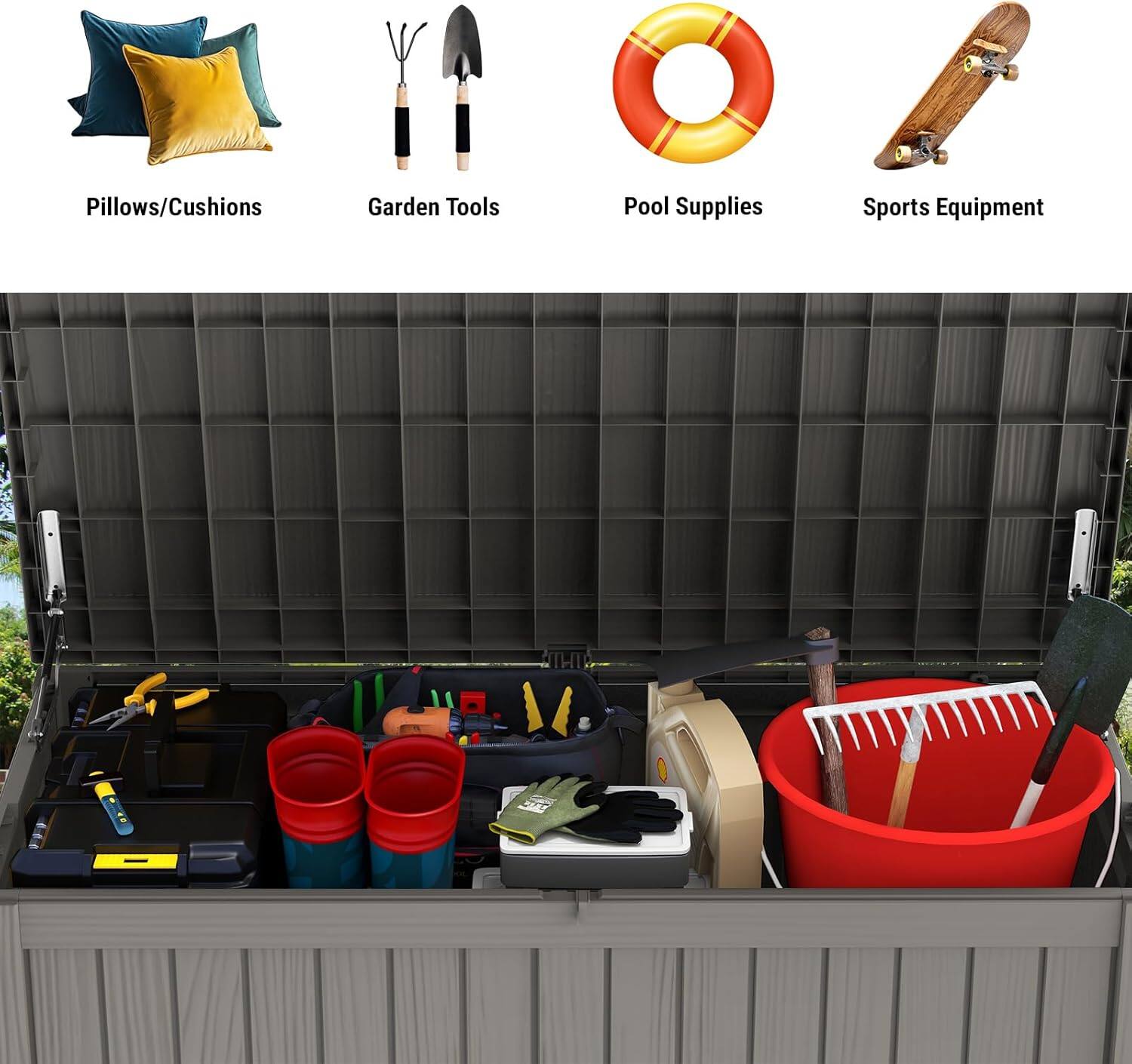 Pillows/Cushions  
Garden Tools  
Pool Supplies  
Sports Equipment