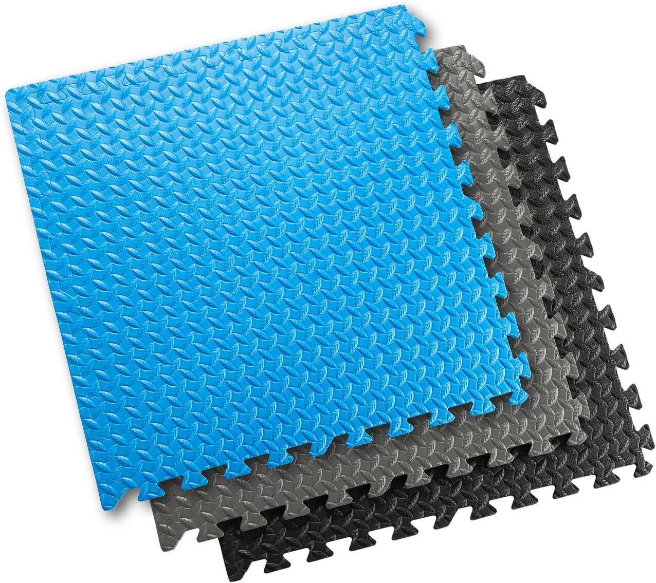 Alt View 6. Sorbus - Sivan Health and Fitness Puzzle Exercise Mat EVA Foam Interlocking Tiles - Black.