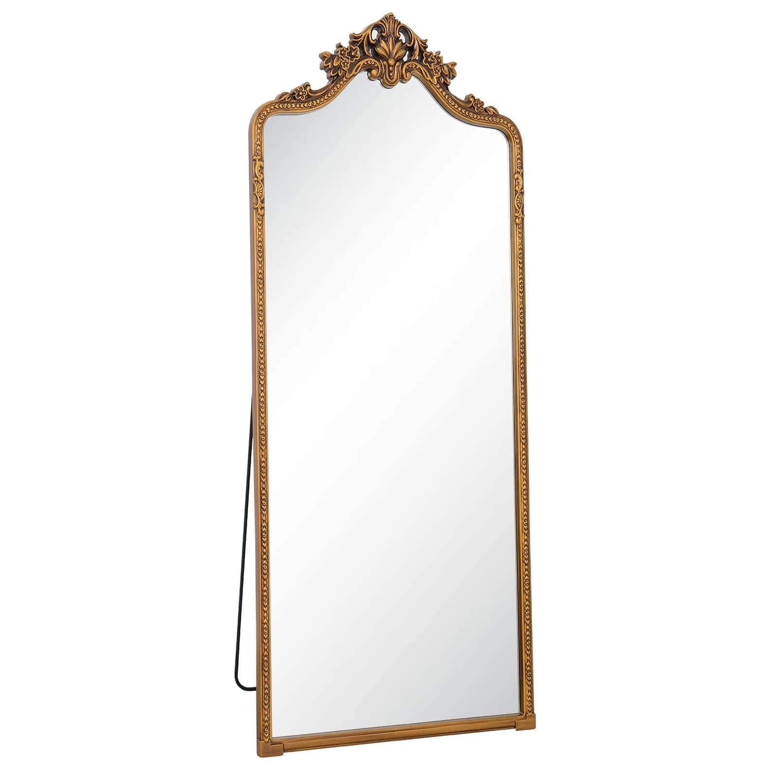 Easly - Antique 32 in. W x 71 in. H Arched PU Frame Ornate Carved Decoration Full Length Floor Mirror - Gold price history on PriceWatchPro