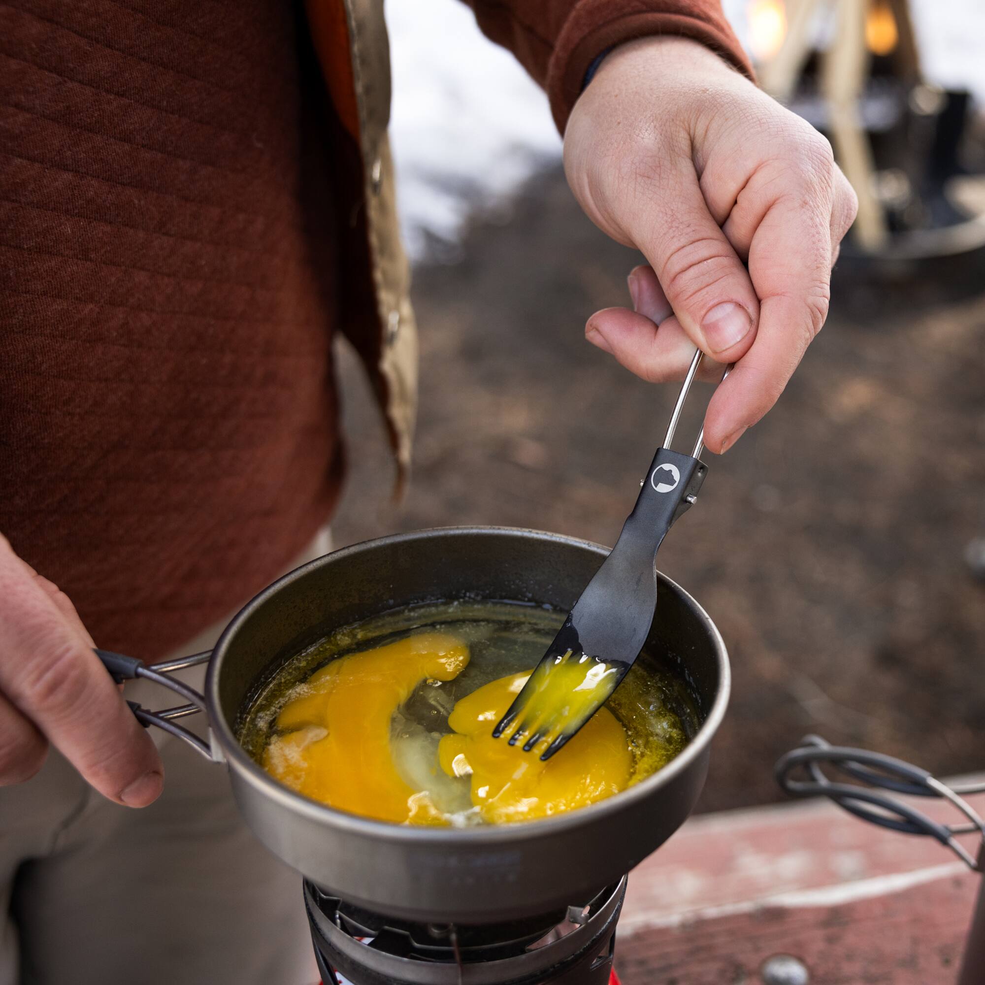 Alt View 2. Explorer Bear - Explorer Bear Black Titanium Folding Utensil Set - Lightweight Camping Cutlery with Spoon, Fork & Knife - Black.