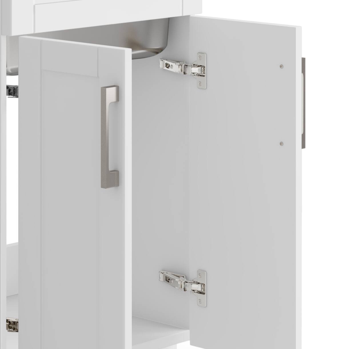 Alt View 4. Simpli Home - Hennessy  All-in-One 20-inch Utility Sink & Cabinet - Pure White.