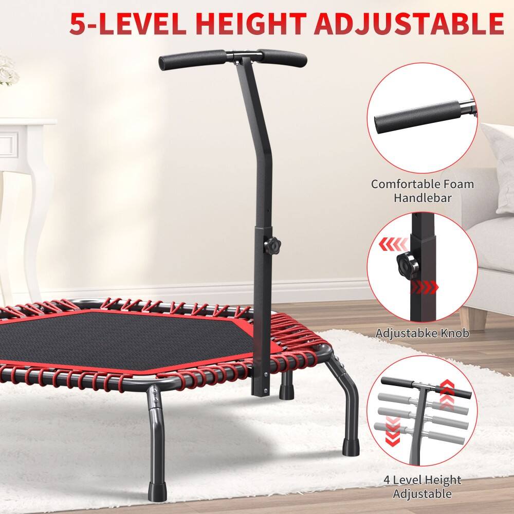 5-LEVEL HEIGHT ADJUSTABLE, Comfortable Foam Handlebar, Adjustabke Knob, 4 Level Height Adjustable