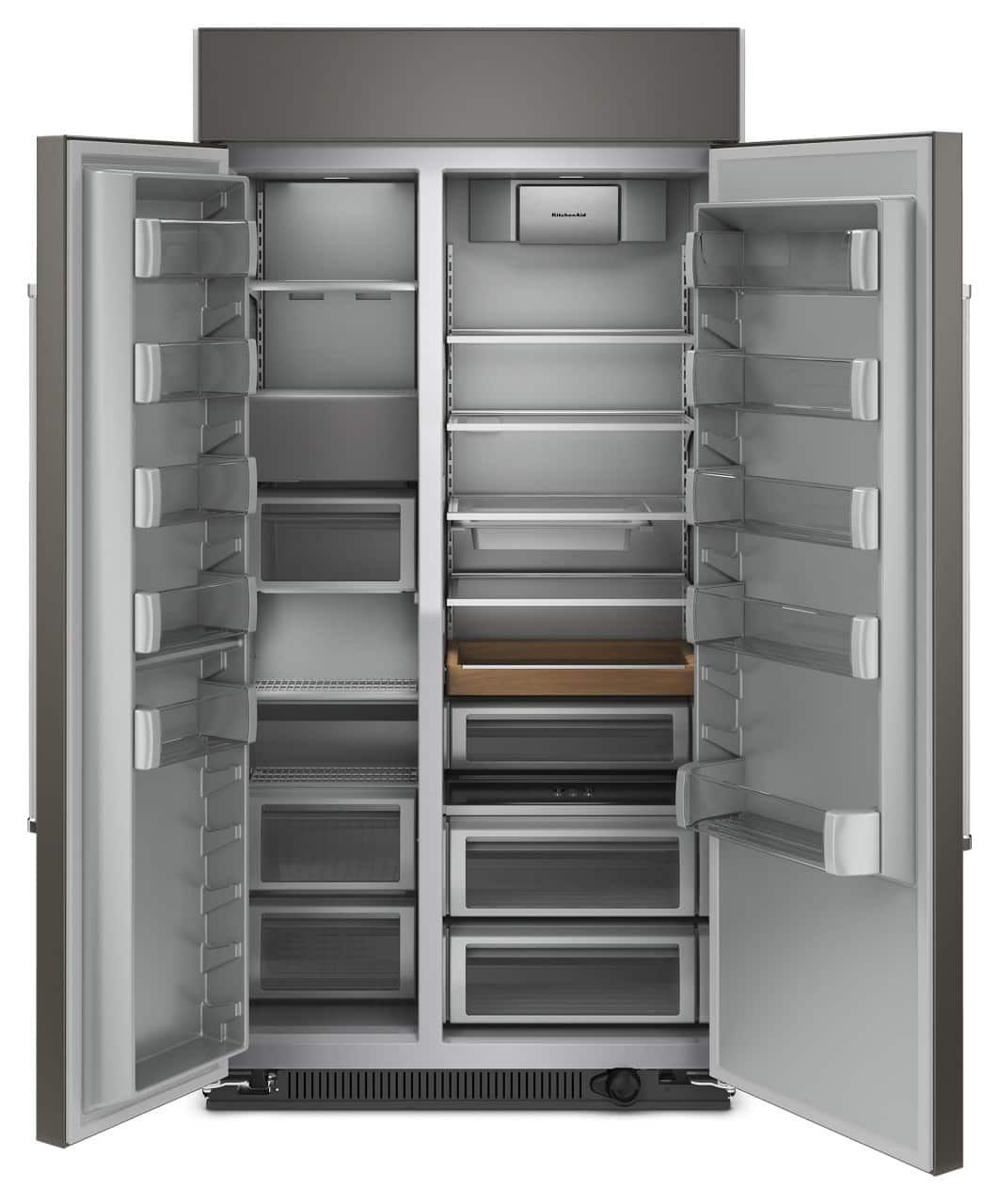 Alt View 1. KitchenAid - 25.5 Cu. Ft. Side-by-Side Refrigerator with Under-Shelf Prep Zone - Custom Panel Ready.