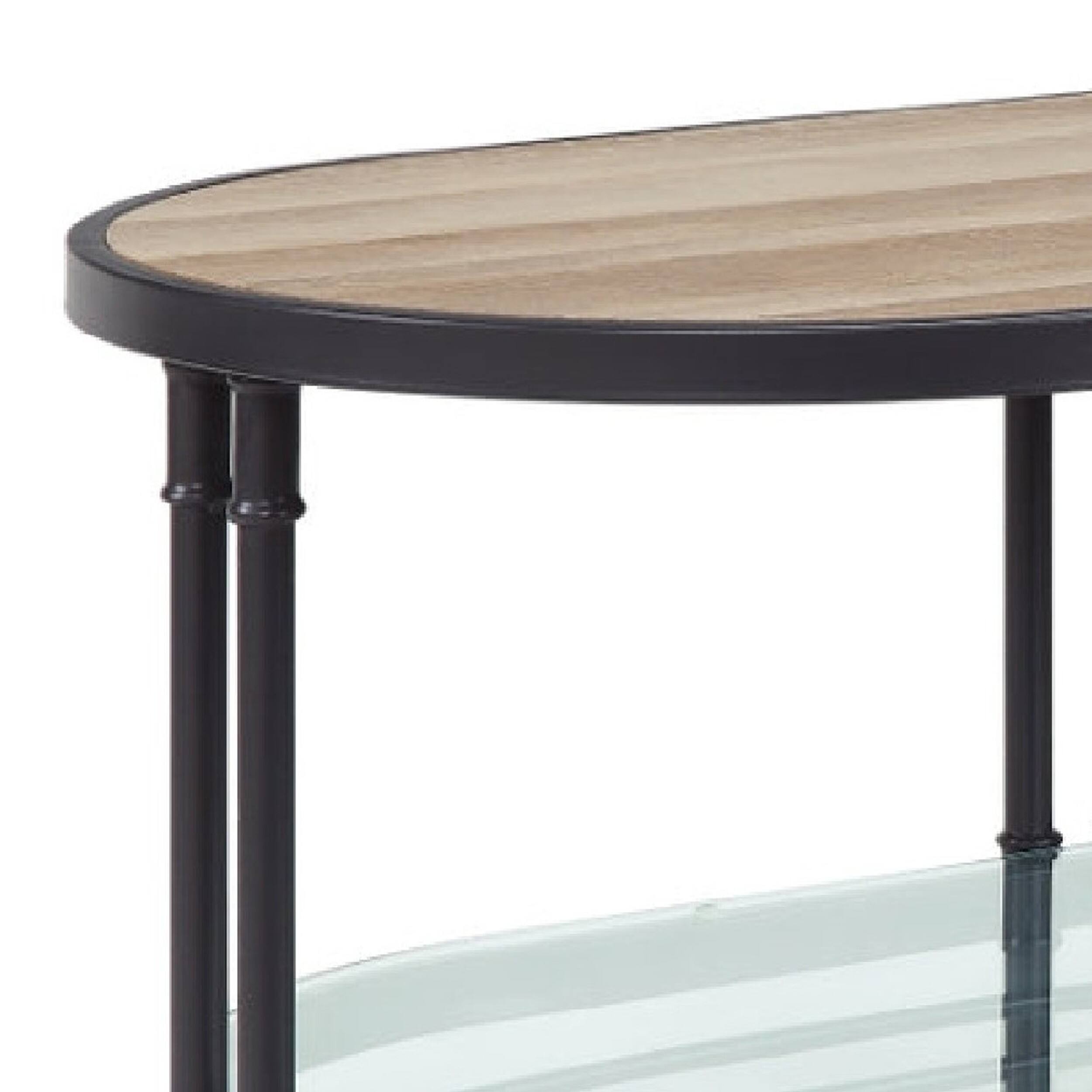 Alt View 2. Manhattan Lane - Ley 47 Inch Wood Coffee Table, Oblong, Industrial Design - Brown.