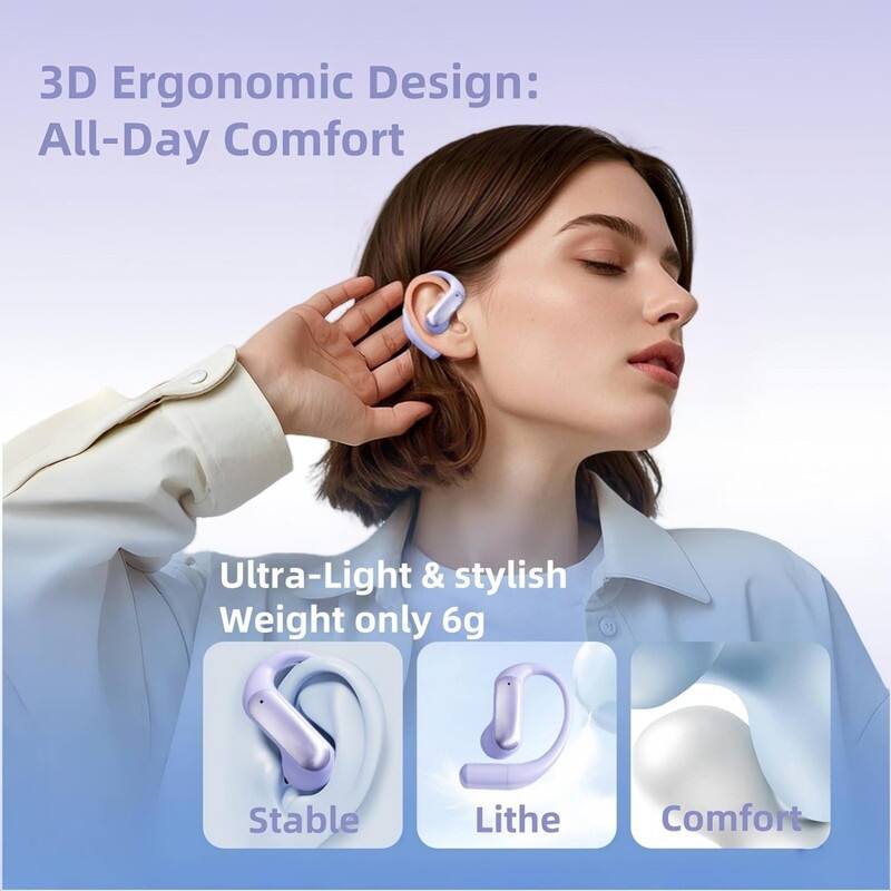 3D Ergonomic Design: All-Day Comfort

Ultra-Light & stylish
Weight only 6g

Stable
Lithe
Comfort