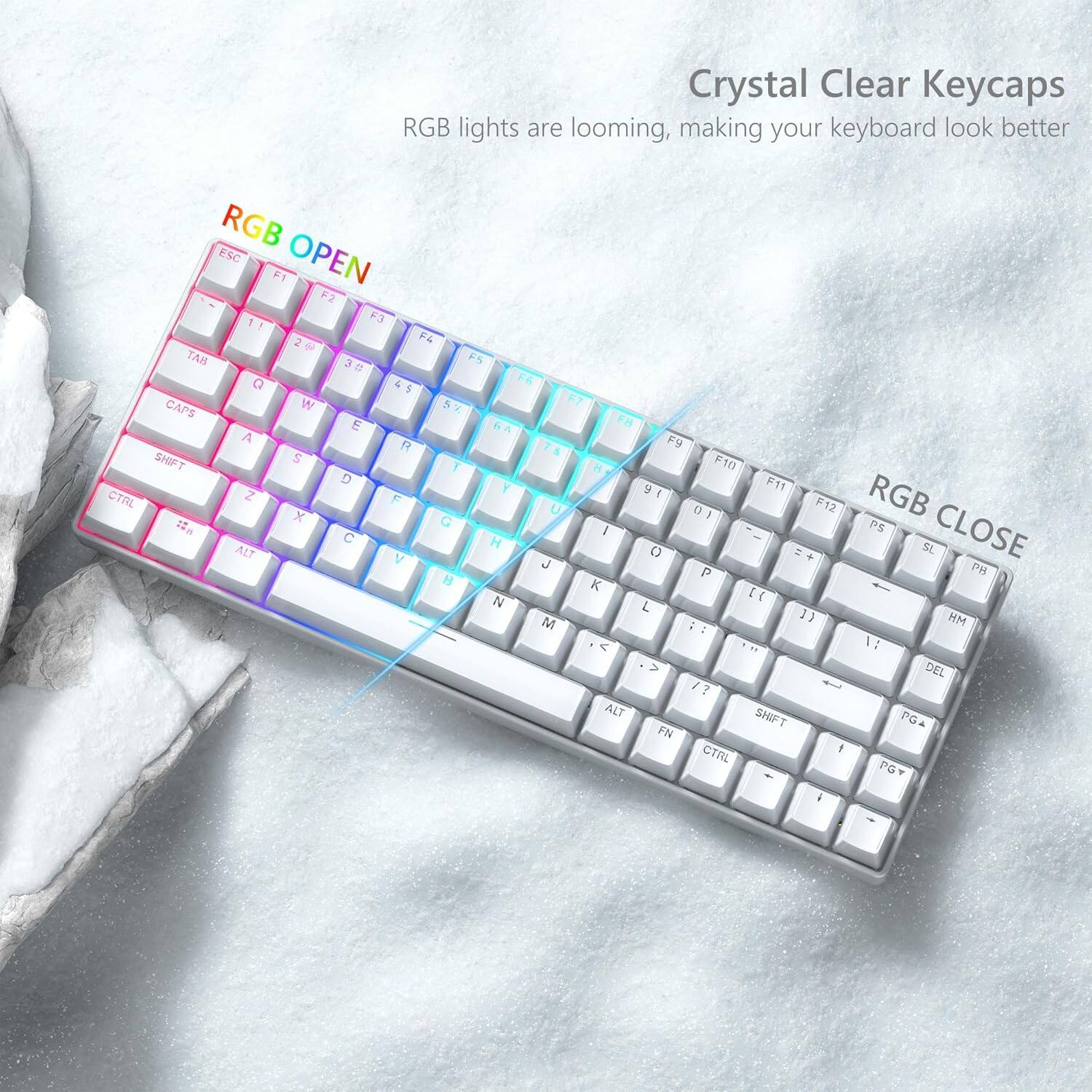 Crystal Clear Keycaps RGB lights are looming, making your keyboard look better

RGB OPEN
ESC F1 F2 F3 F4 F5 F6 F7 F8 F9 F10 F11 F12
TAB Q W E R T Y U I O P
CAPS A S D F G H J K L
SHIFT Z X C V B N M
CTRL ALT FN PG D PG U

RGB CLOSE