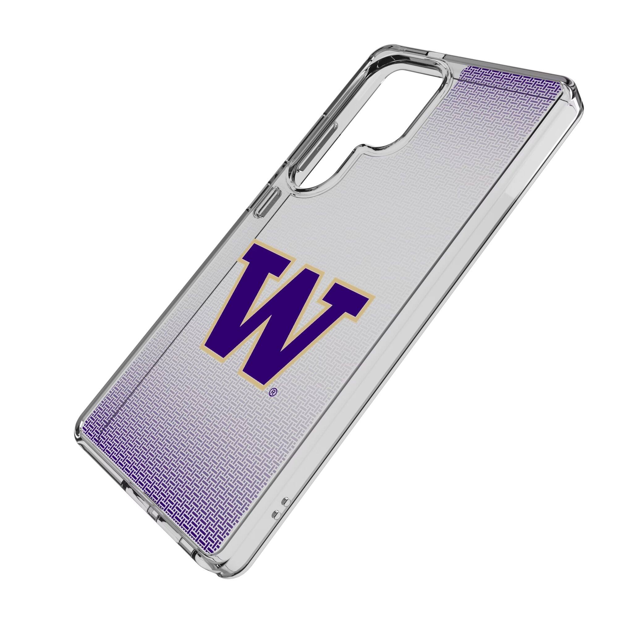 Alt View 1. Keyscaper - Washington Huskies Linen Logo Galaxy Clear Case - S25 Ultra - Multicolor.