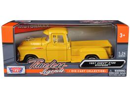 1957 Chevrolet 3100 Stepside Pickup Truck "Timeless Legends" Series 1/24 Diecast Model Car by Motormax - Yellow