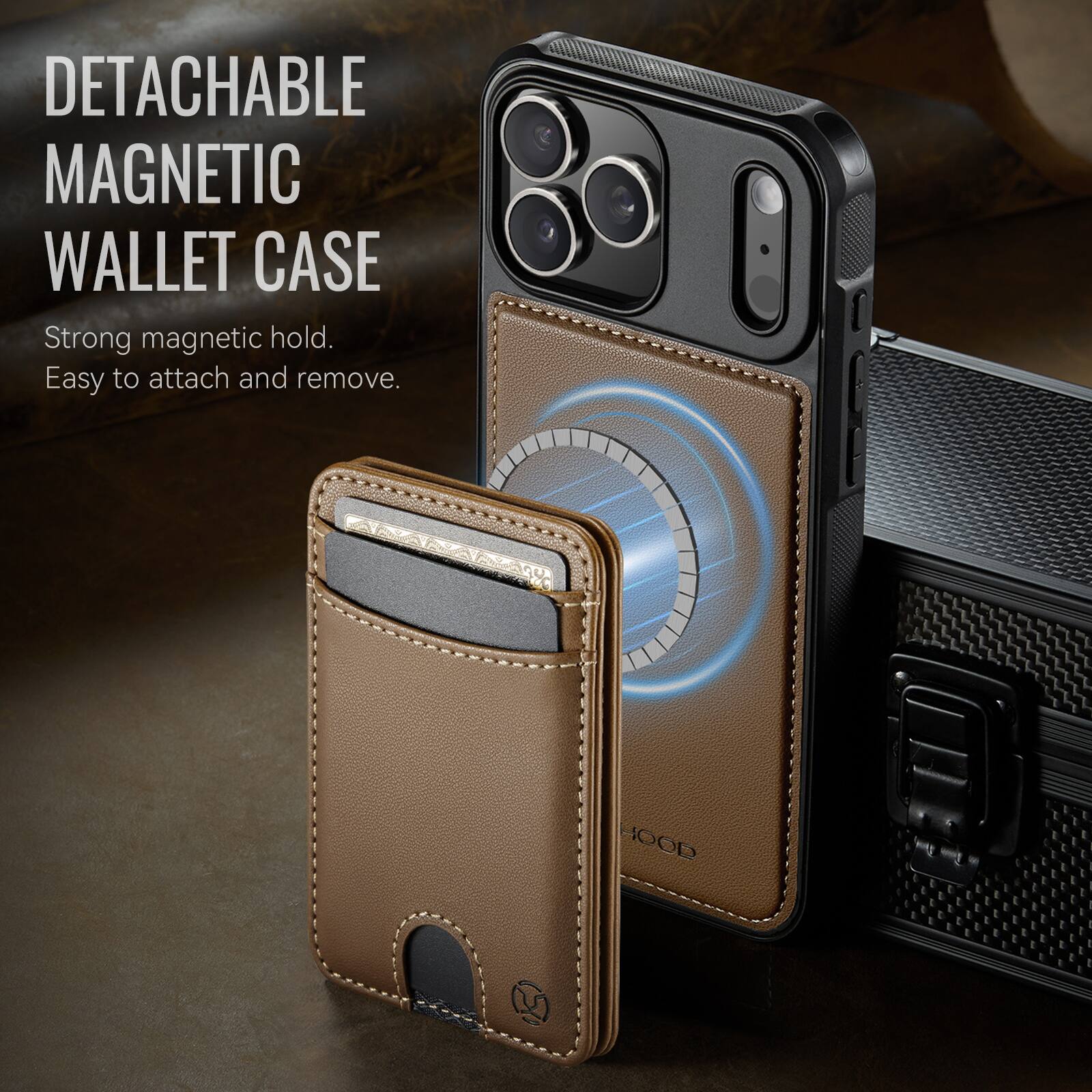 DETACHABLE MAGNETIC WALLET CASE

Strong magnetic hold. Easy to attach and remove.