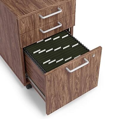 Alt View 4. Union & Scale - Essentials 3-Drawer Mobile Vertical File Cabinet, Letter/Legal, Lockable, 24.3"H x 15.6"W x 21.3"D - Espresso.