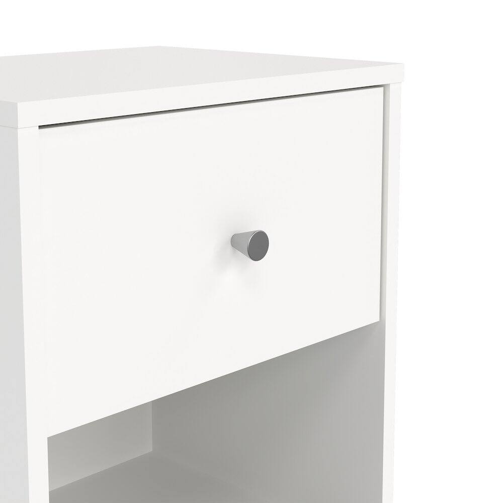 Alt View 3. Tvilum - Portland 1 Drawer Nightstand - Set of 2 - White.