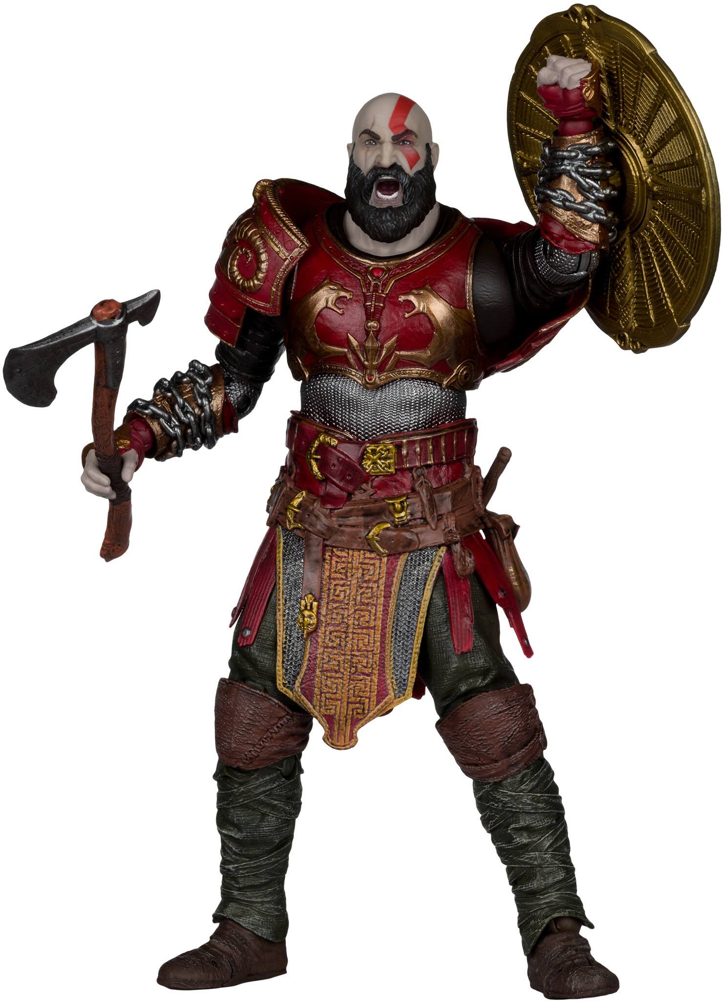 Angle. McFarlane Toys - God of War Kratos (God of War Ragnarok) 7.1" Deluxe Action Figure.