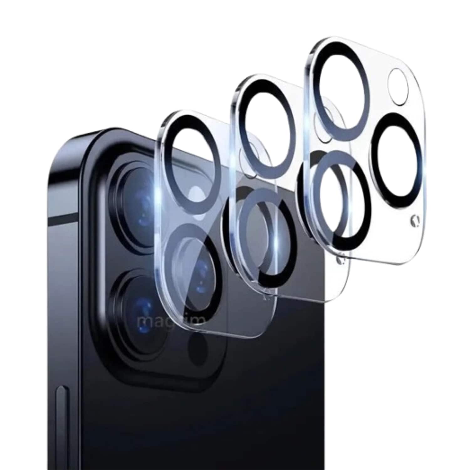 Stock Preferred - 3-Pack Tempered Glass Camera Lens Protector for iPhone 15 - Clear