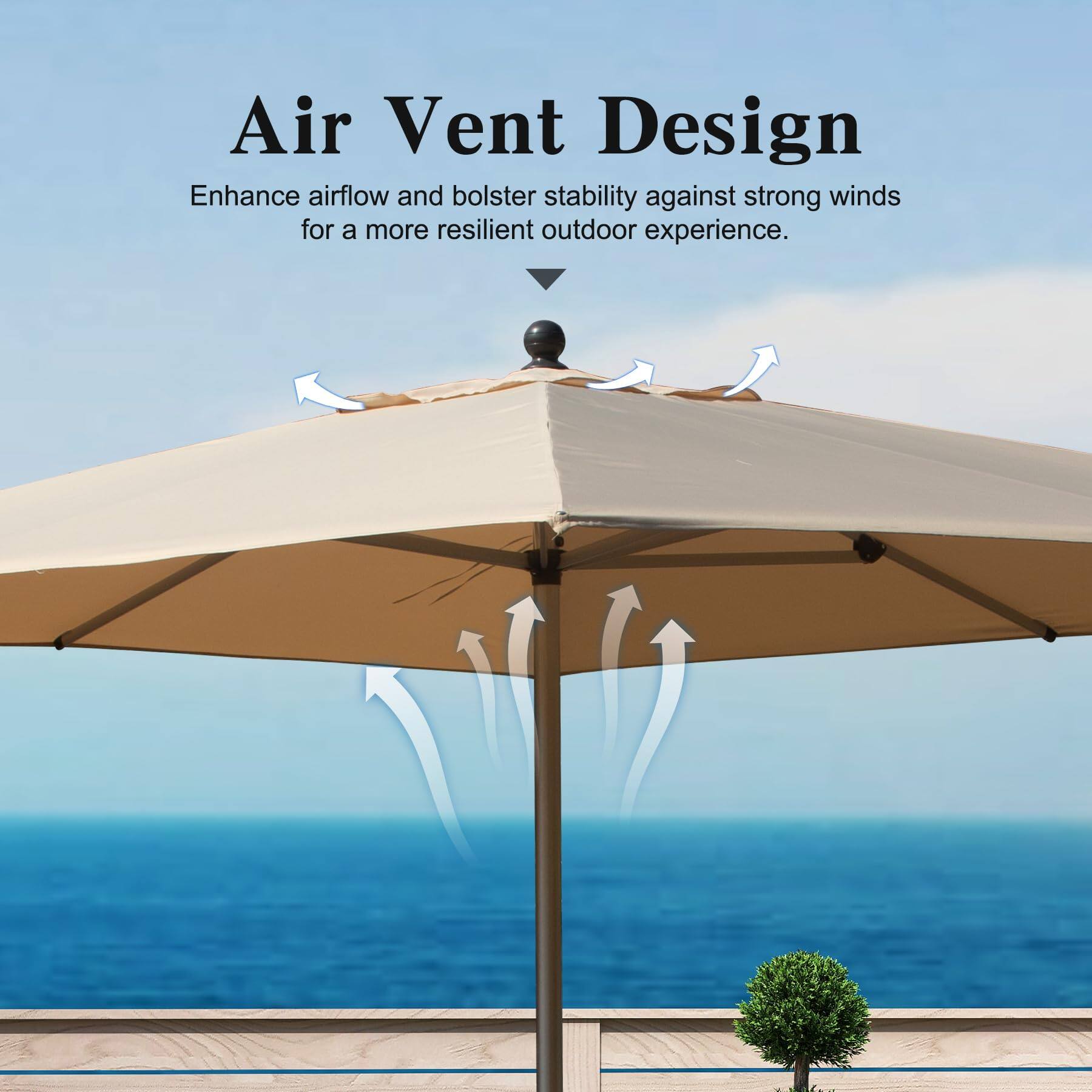Air Vent Design

Enhance airflow and bolster stability against strong winds for a more resilient outdoor experience.
