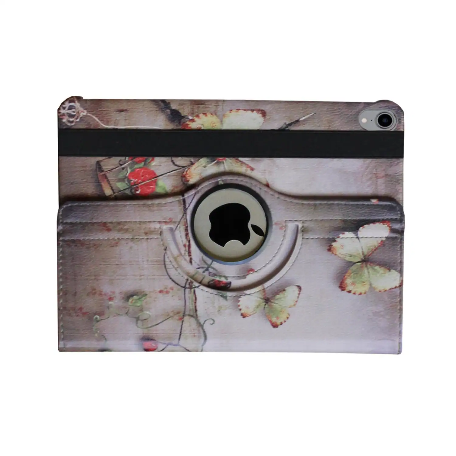 Angle. Stock Preferred - 360° Rotating Smart Case Cover with Stand & Stylus Holder for iPad 10 to 11th Gen Butterfly Flower - Butterfly Flower.