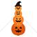 Alt View 14. Costway - 8FT Halloween Inflatable Stacked Pumpkins Blow-up Holiday Decoration w/ LED Lights - Orange.
