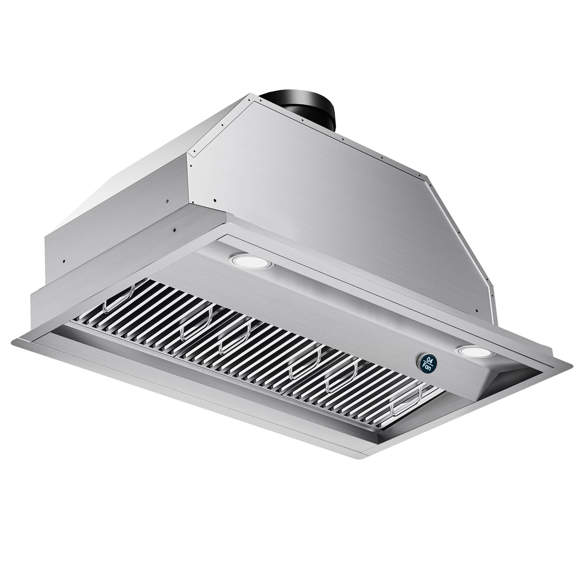 ZJKLA - 36 inches - Externally Vented & Recirculating - Range Hood Insert - Stainless steel(Knob Control)