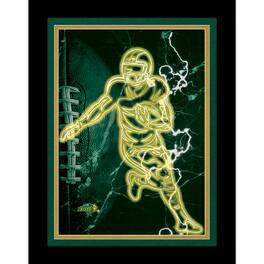 Fan Creations - NDSU Bison 12'' x 16'' Framed Neon Player Print - Black