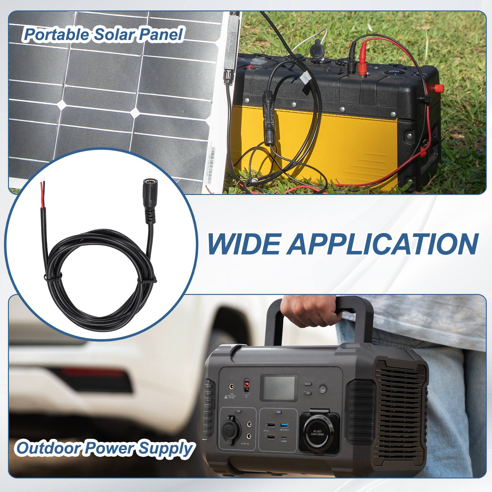 Portable Solar Panel  
WIDE APPLICATION  
Outdoor Power Supply