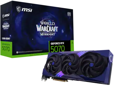 MSI NVIDIA GeForce RTX 5070 12G World of Warcraft MIDNIGHT VOID MSI NVIDIA GeForce RTX 5070 12G World of Warcraft MIDNIGHT VOID