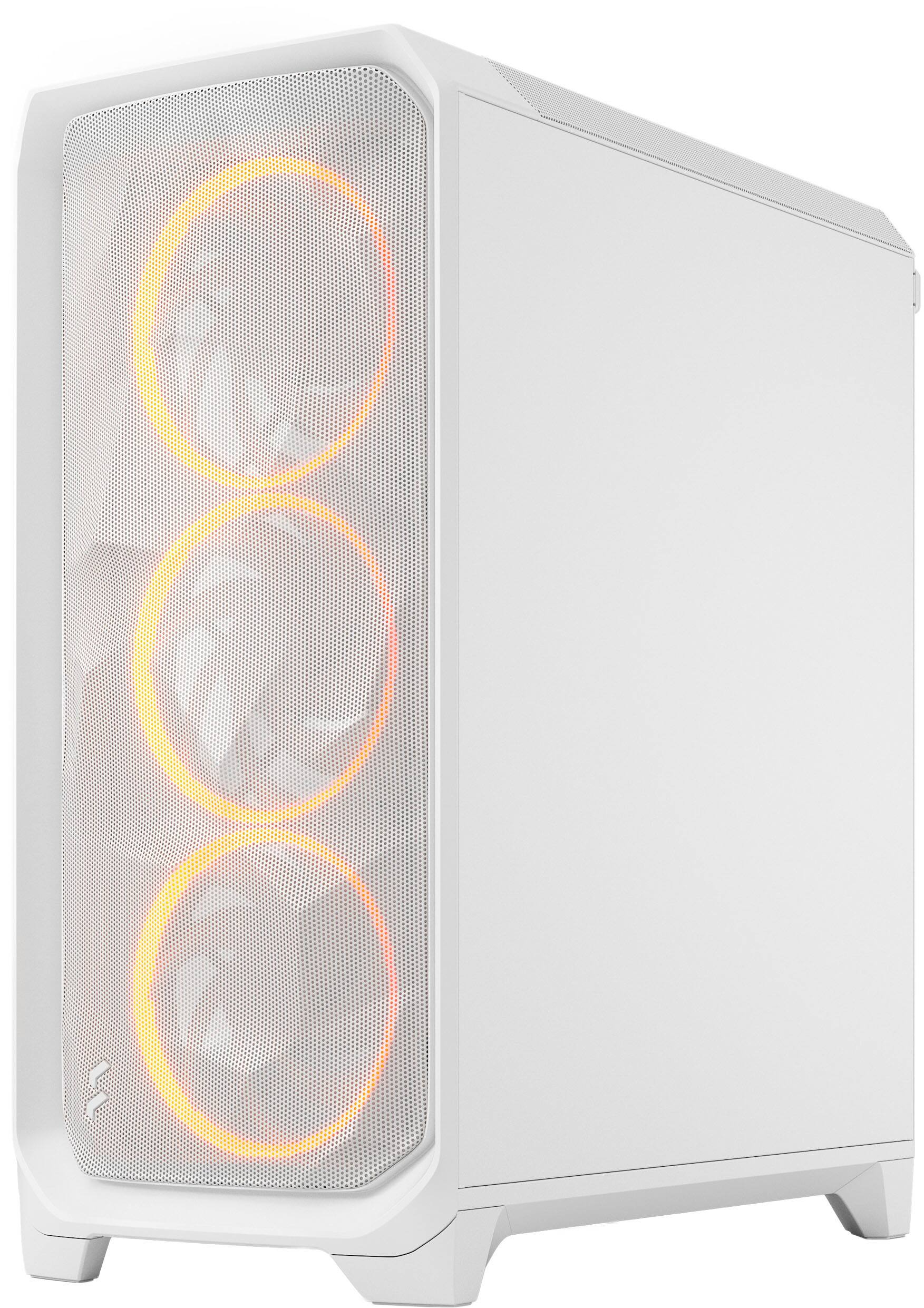 Alt View 3. Fractal Design - Meshify 3 RGB ATX mATX White Chassis with Clear TG Side Panel Mid-Tower PC Case - White.