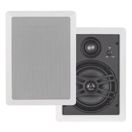 Front. Yamaha - Yamaha NS-IW660 6.5" 3-Way In-Wall Speakers - Pair (White) - White.