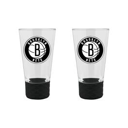 Great American Products - Brooklyn Nets 2-Pack 4oz. Cheer Shot Set with Silicone Grip - Black