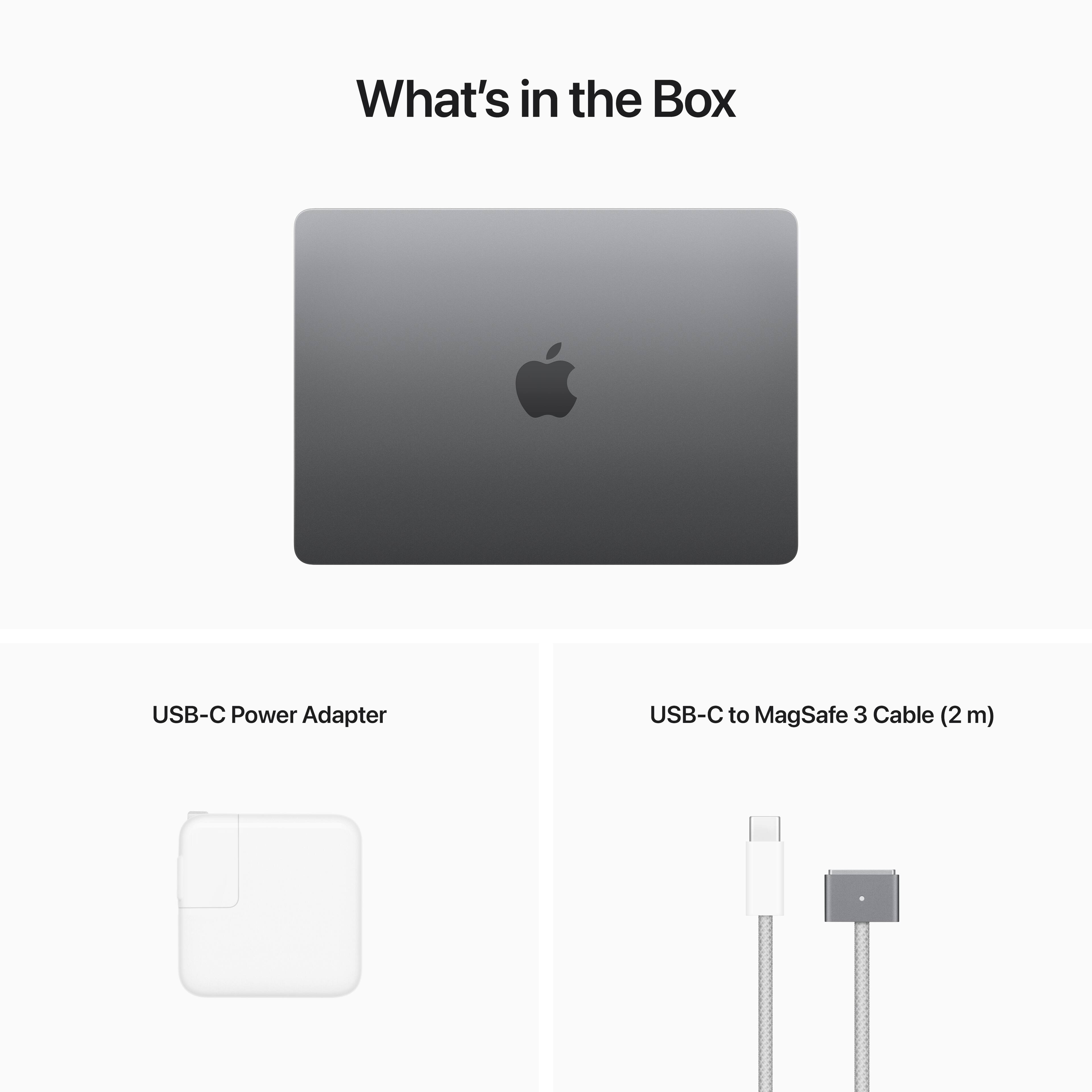 What's in the Box: USB-C Power Adapter, USB-C to MagSafe 3 Cable (2m)