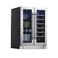 NewAir - 24" 58-Can, 18-Bottle Premium Built-in Dual Zone Beverage Fridge - Stainless Steel