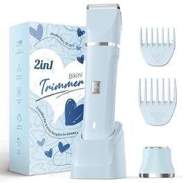 PRIMEPLUS - Electric Shaver for Women, Cordless Bikini Trimmer & Painless Facial Hair Removal, Fast Charging, Detachable Head - 2-IN-1 Pink