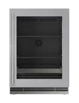 U-Line - 24"W. 5.1 Cu.Ft. Built-In Frame w. Glass Compact Beverage Center - Stainless Steel