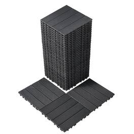 VEVOR - Interlocking Deck Tiles, 36 Pack,11.6"x11.6" 36 sq. ft Plastic Waterproof Outdoor Flooring All Weather Use, Patio Floor - Dark Gray
