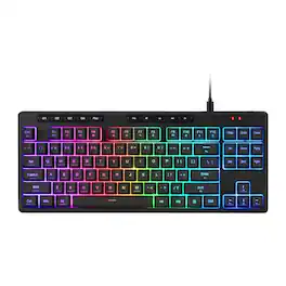 Luckbyte - 80% TKL RGB Wired Gaming Keyboard - Mechanical Feel with Onboard Macros & Dedicated Media Controls - Black