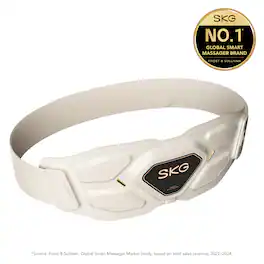 SKG - Lower Back Massager for Pain Relief Deep Tissue Christmas Gifts for Men Women Adjustable Cordless Heating Pad - White