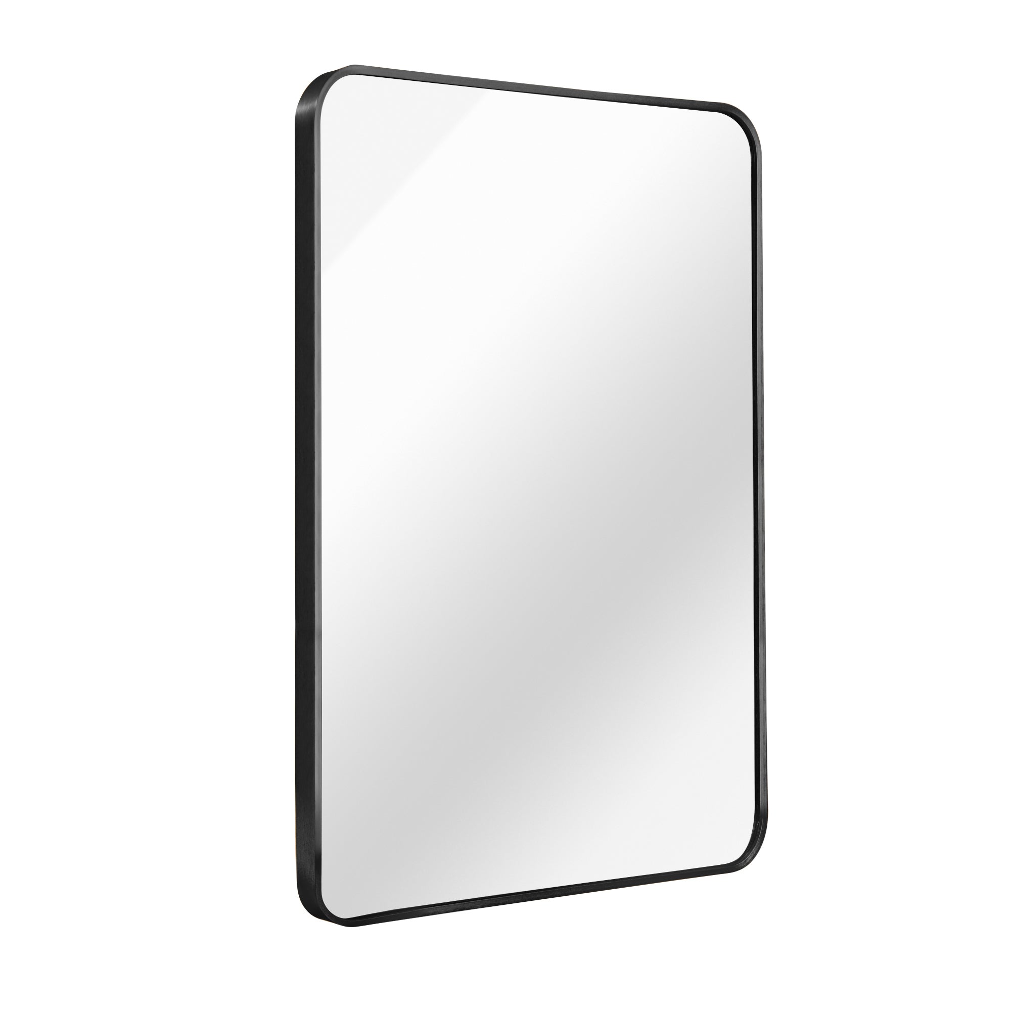 Alt View 4. BreeBe - 24x32 Inch Black Metal Framed Rectangular Bathrrom Mirror for Wall. - Black.