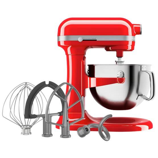 Angle. KitchenAid - 6 Quart Bowl-Lift Stand Mixer - Empire Red.