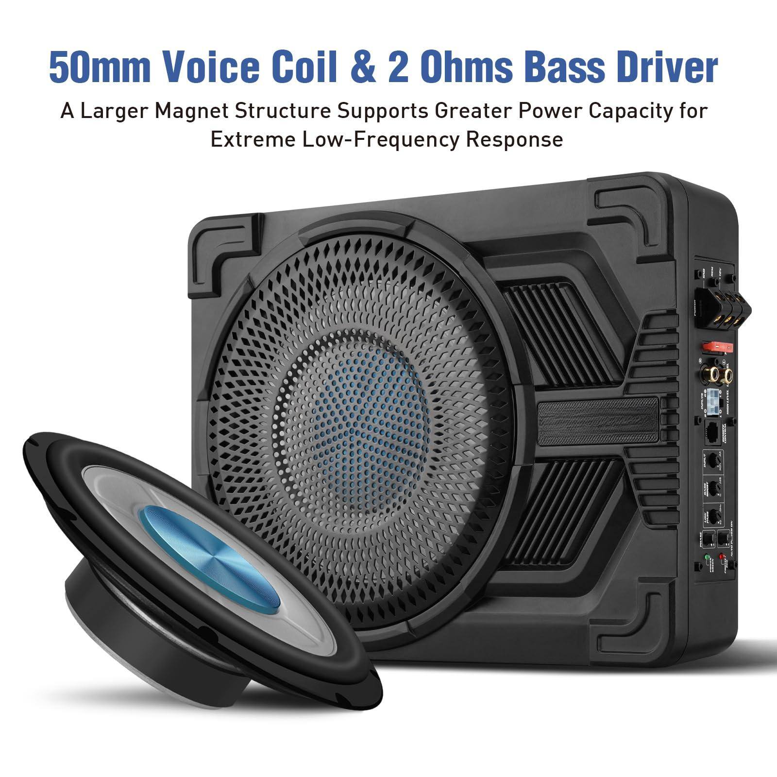 50mm Voice Coil & 2 Ohms Bass Driver  
A Larger Magnet Structure Supports Greater Power Capacity for Extreme Low-Frequency Response