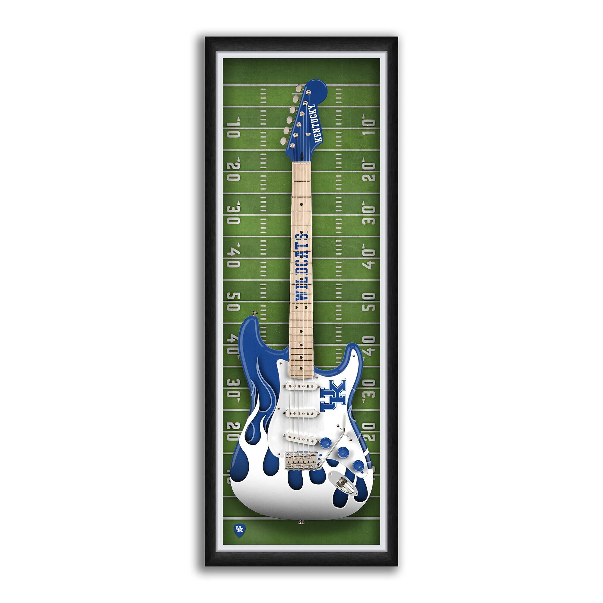 Kentucky Wildcats 14" x 37" Electric Guitar Framed Art Print