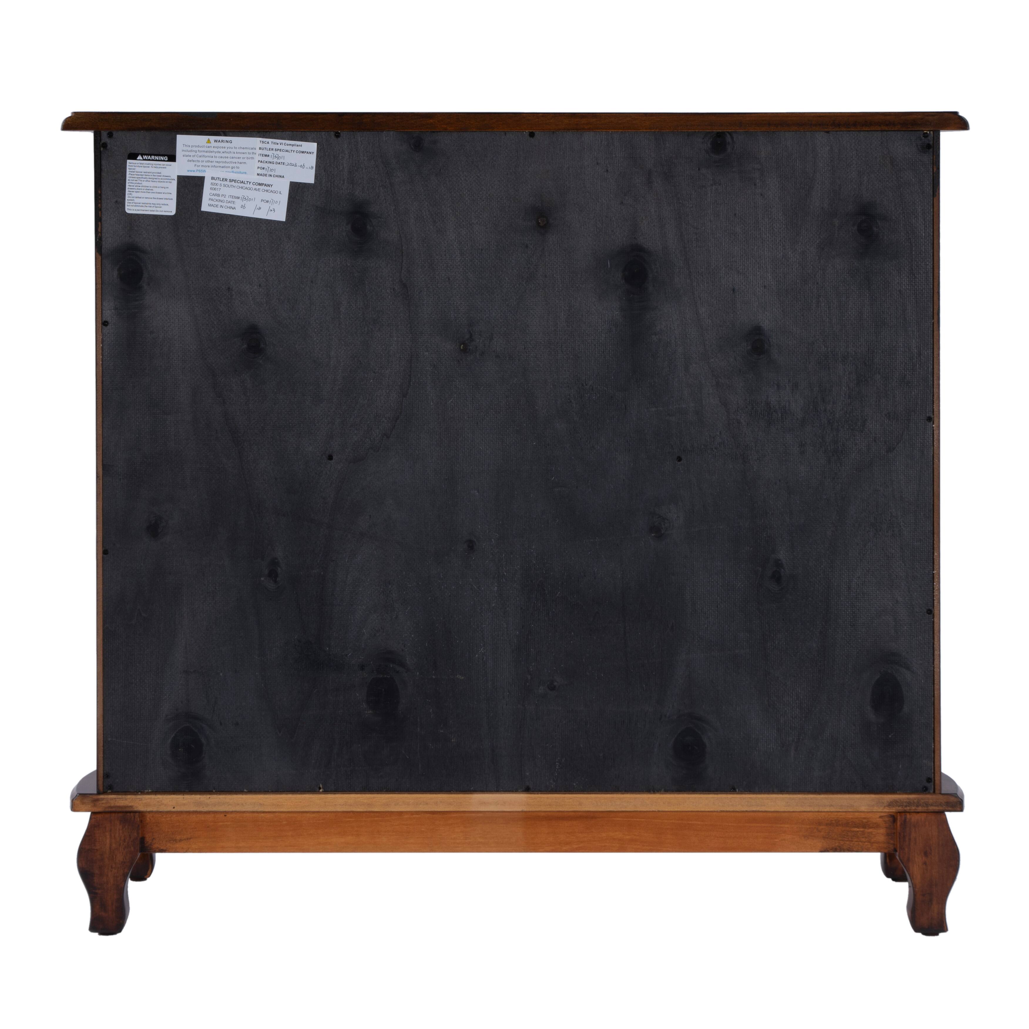 Alt View 4. Butler Specialty - Leyden 36 in. W Rectangular Wood 2 Door European Accent Cabinet with 1 Fixed Interior Shelf - Medium Brown.