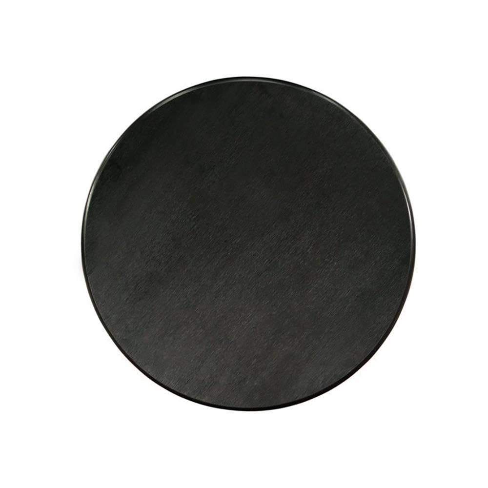 Alt View 2. MAGICAL RUBS - Ant-abk-tp Antique Dining Room Table - A Round Kitchen Top With Pedestal Base  36x36 Inch Wirebrushed Black - Natural & Linen White.