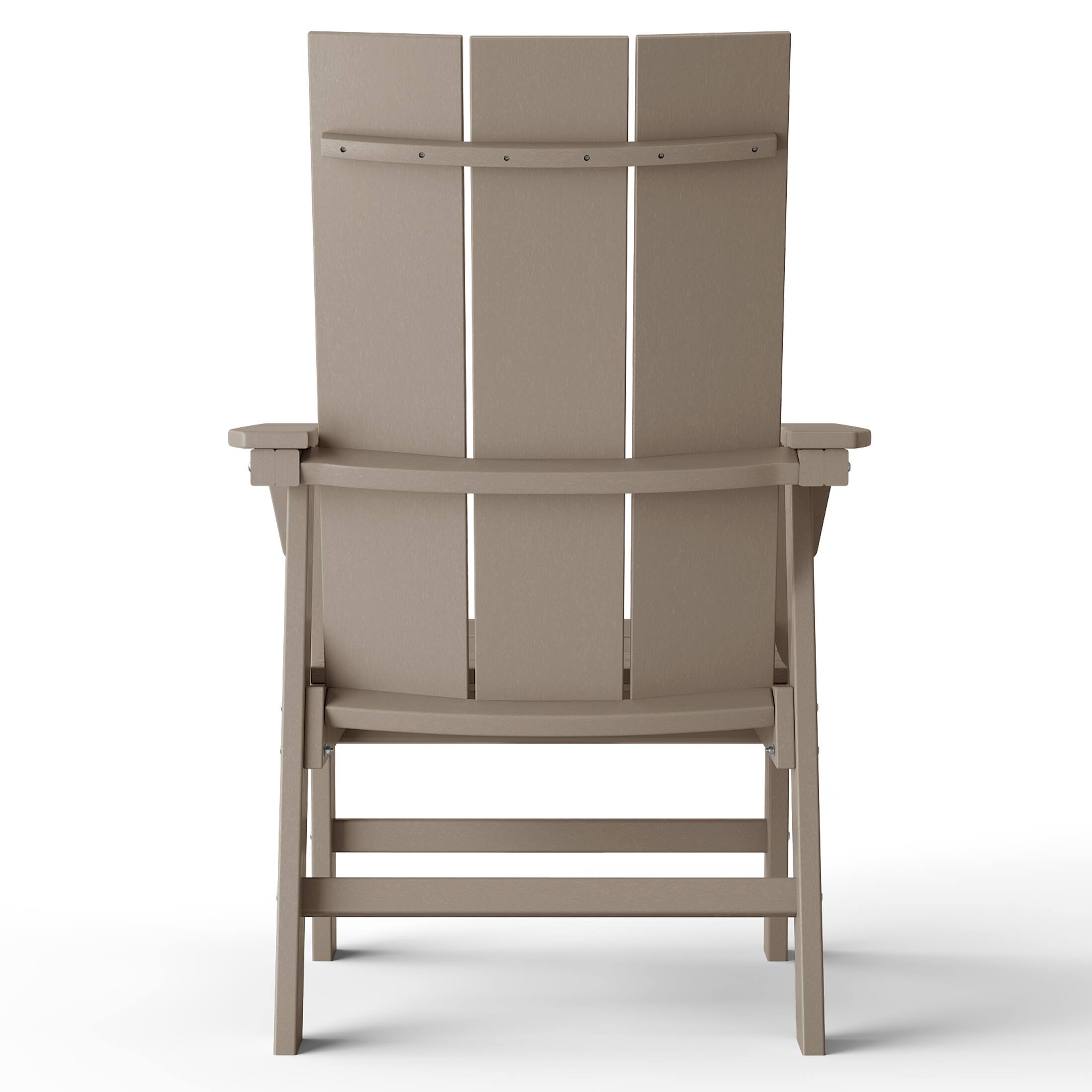 Alt View 1. WestinTrends - WestinTrends Ashore Outdoor Patio HDPE Plastic Modern Adirondack Dining Chair - Weathered Wood.