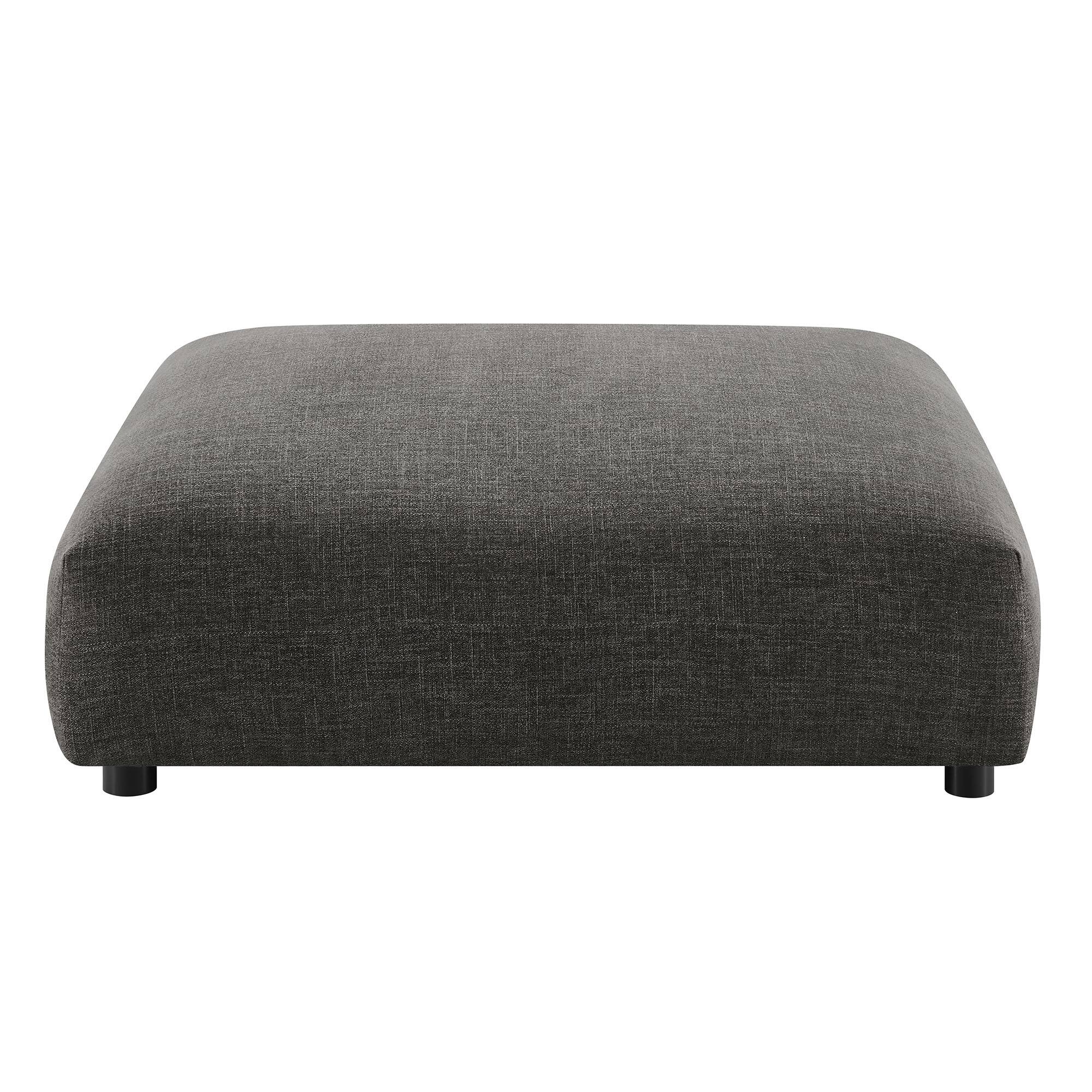 Alt View 2. Modway - Solace Modular Upholstered Fabric Ottoman by Modway - Charcoal.