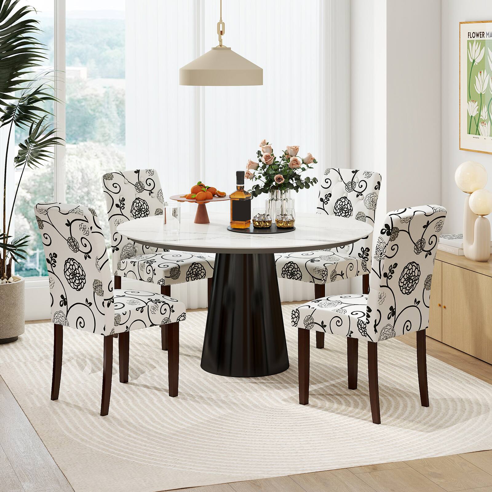 Alt View 1. Gymax - Gymax Wooden Dining Chair Set of 4 w/Rubber Wood Legs Padded Seat S Springs High  Back Beige - Beige.